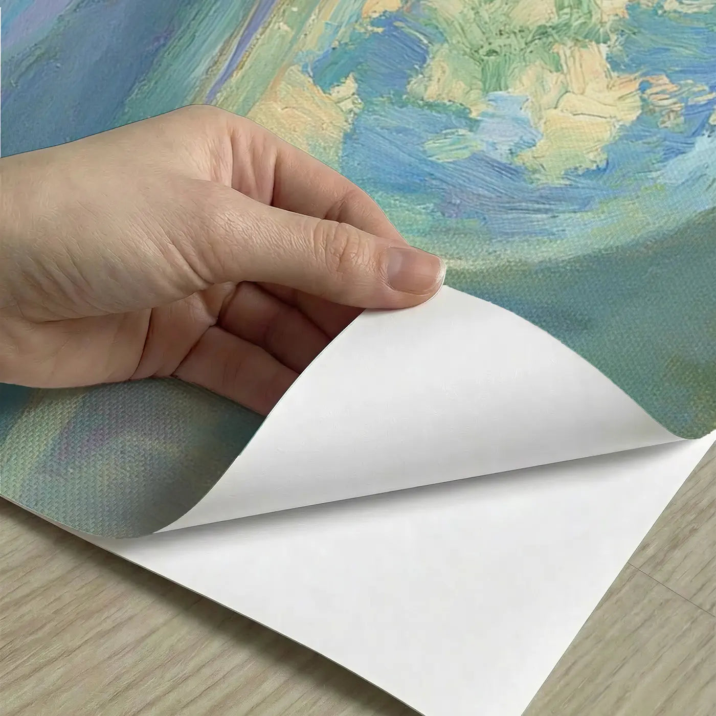 Peel-and-stick detail of Lunar Surface Earth Rise Wainscoting Wallpaper by Whimsy Tots