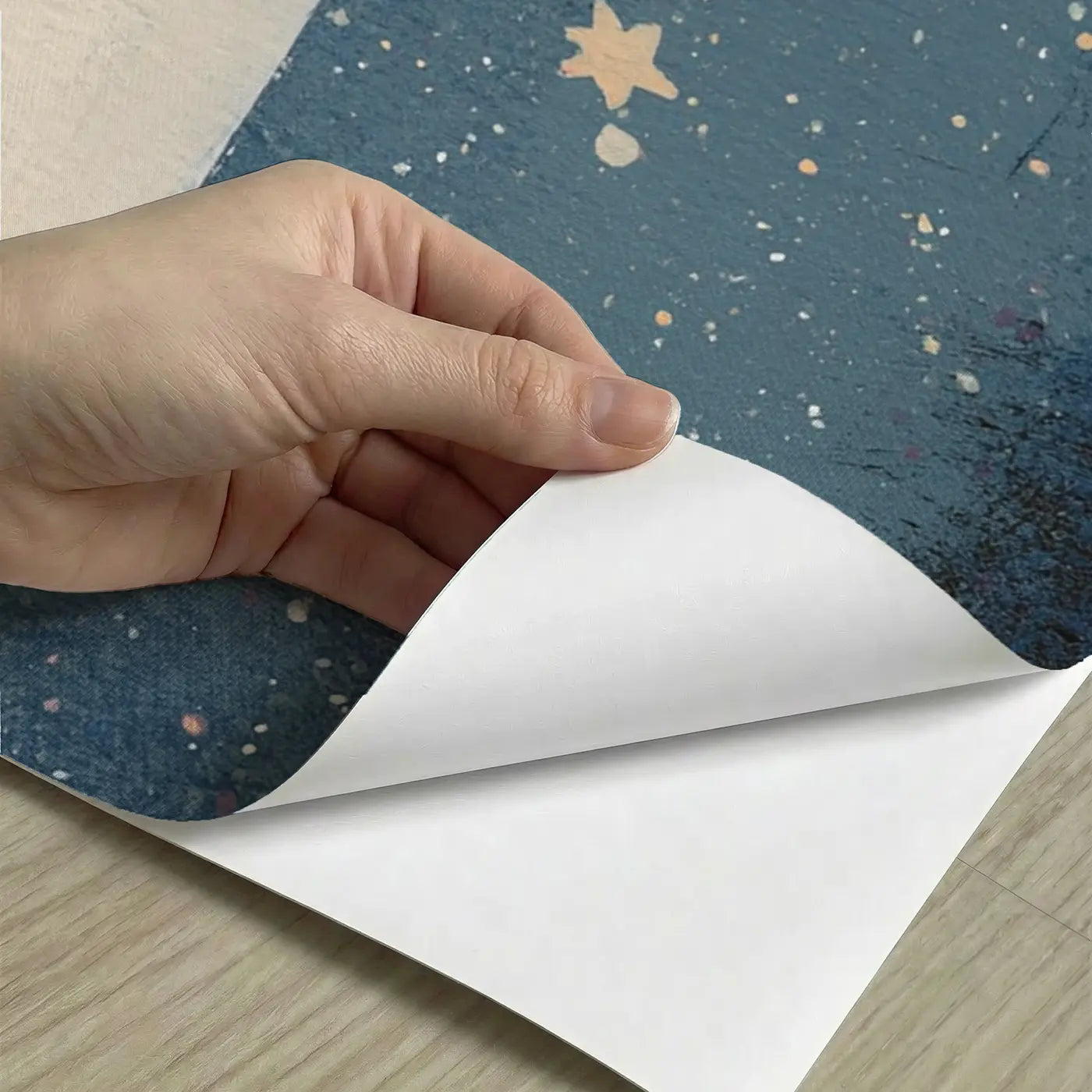 Peel-and-stick detail of Graphic Space Station Bold Wainscoting Wallpaper by Whimsy Tots