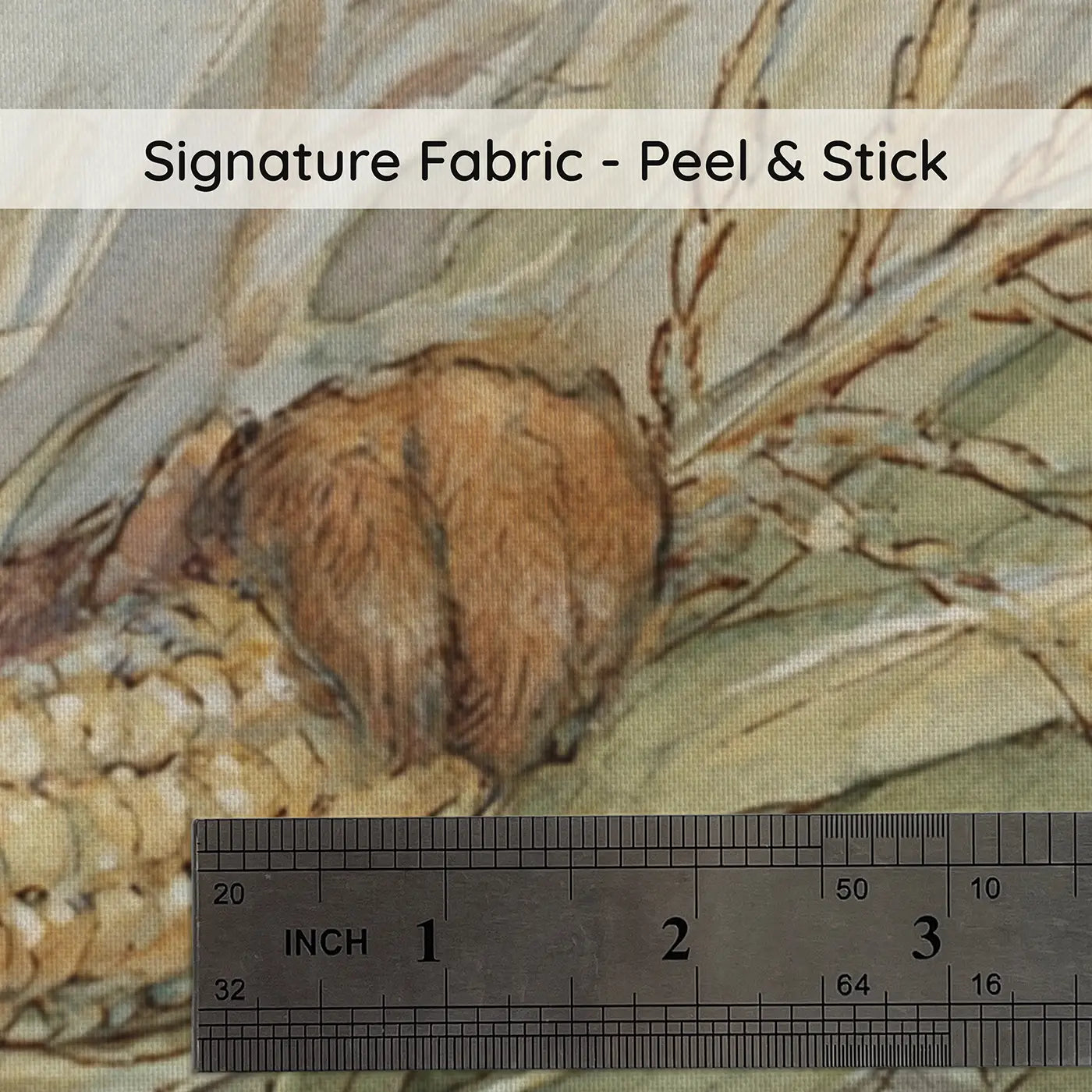 Fabric texture close-up of Corn Field Farmer Harvest Wainscoting Wallpaper by Whimsy Tots