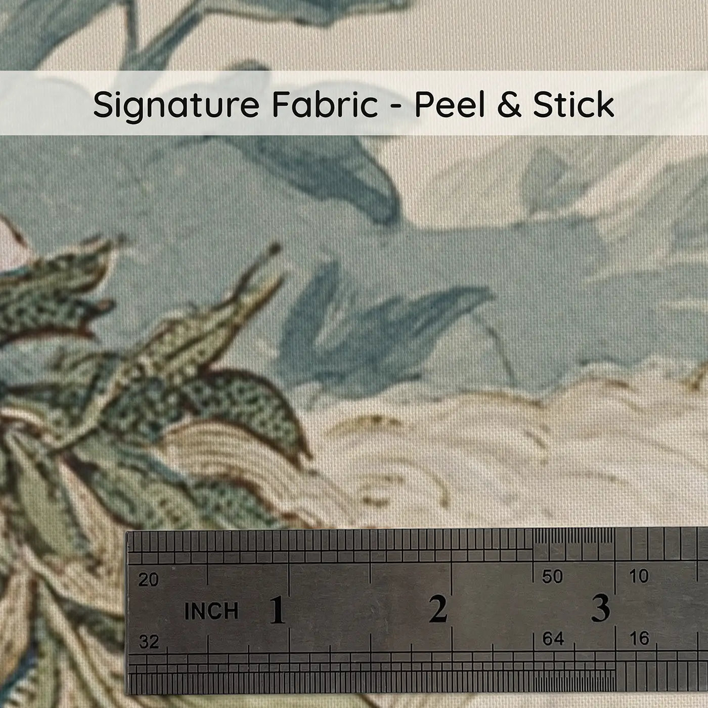 Fabric texture close-up of Sheep Willow Garden Toile Wainscoting Wallpaper by Whimsy Tots