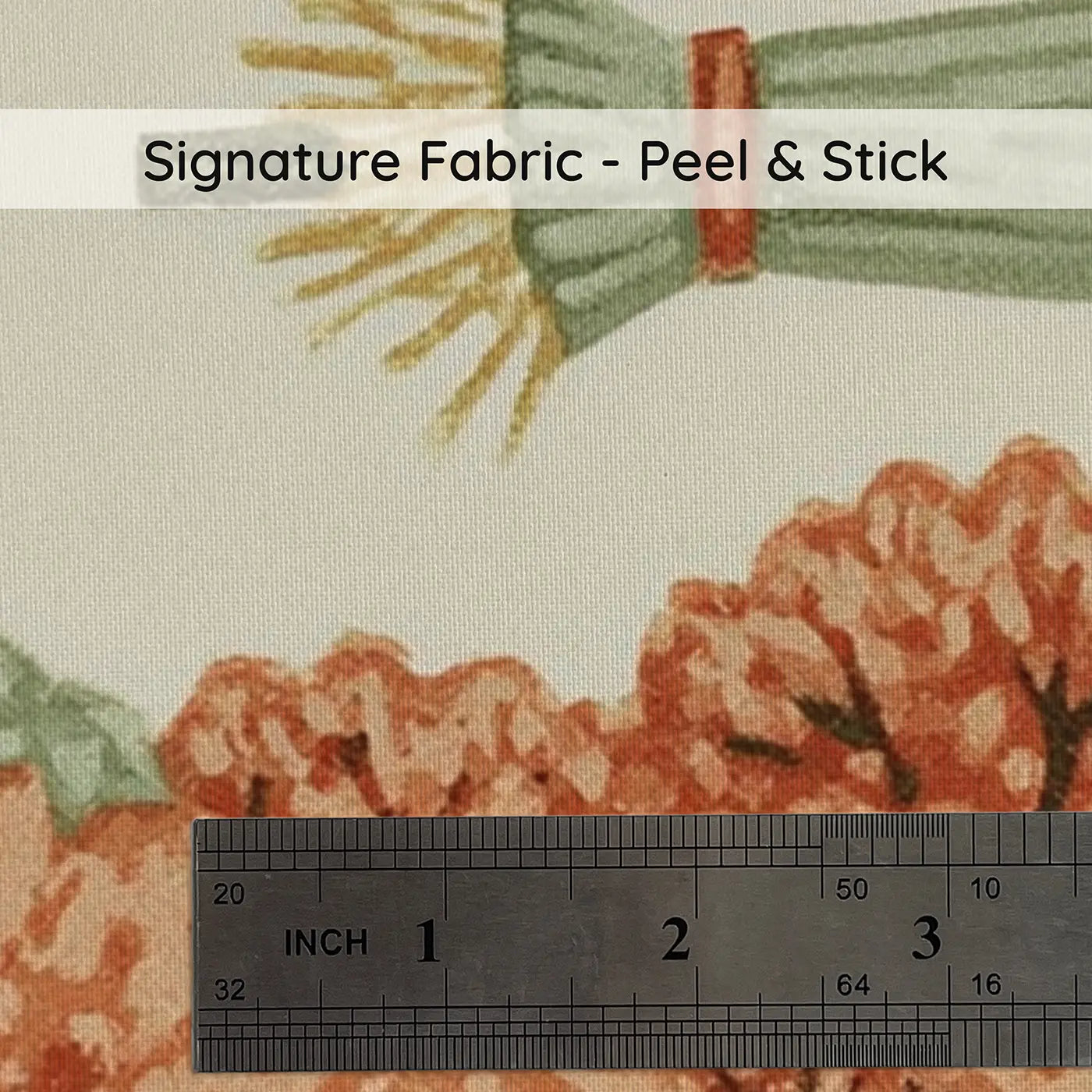 Fabric texture close-up of Carved Scarecrow Folk Band Wainscoting Wallpaper by Whimsy Tots