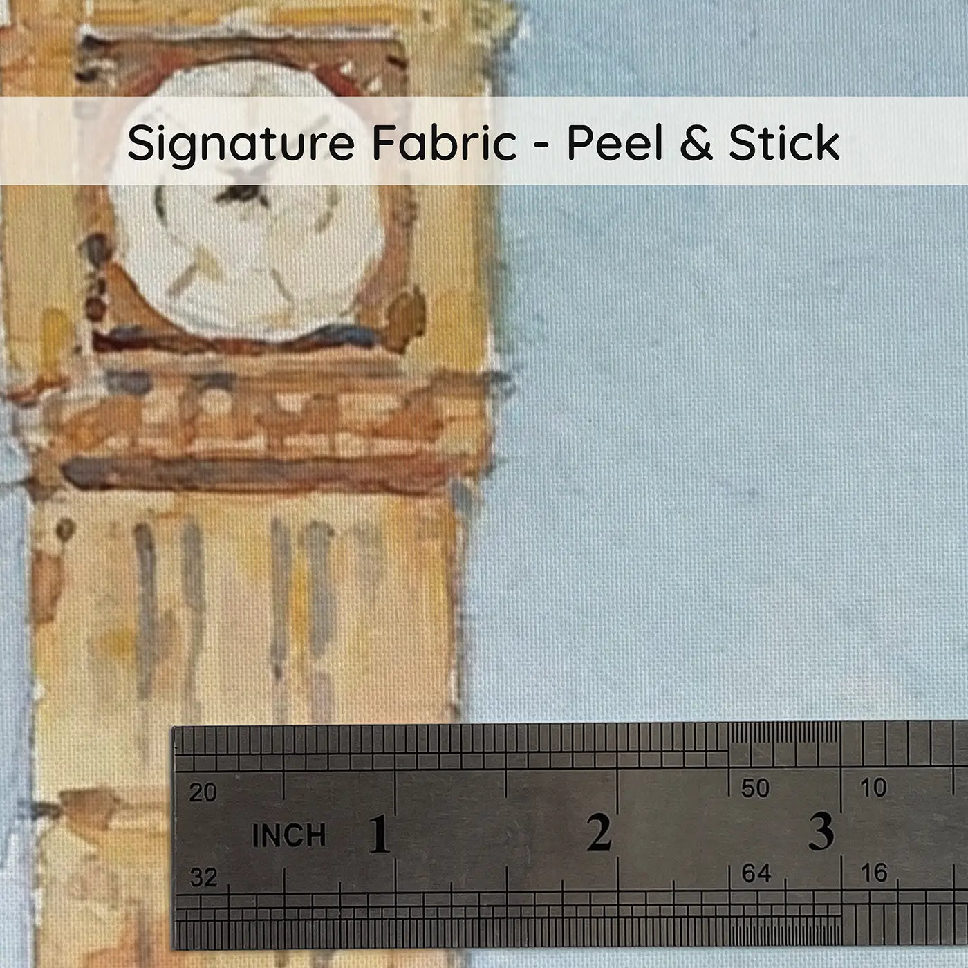 Fabric texture close-up of Big Ben London Street Wainscoting Wallpaper by Whimsy Tots