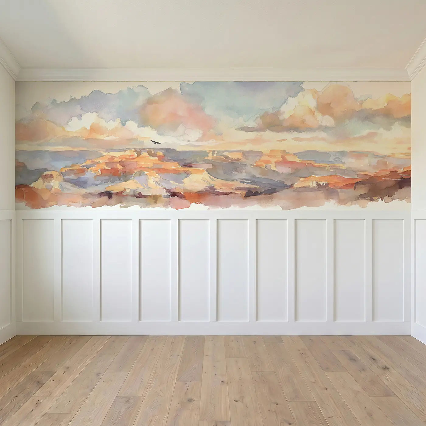 Full panel view of Grand Canyon Vista View Wainscoting Wallpaper by Whimsy Tots