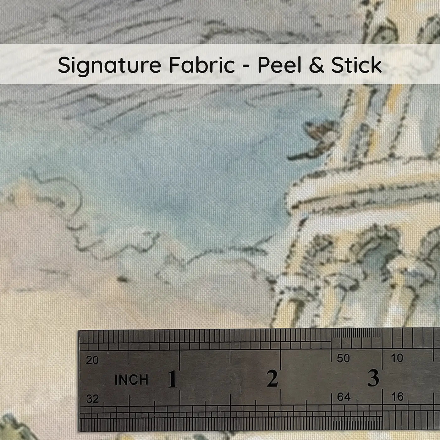 Fabric texture close-up of Leaning Tower Pisa Tourist Wainscoting Wallpaper by Whimsy Tots