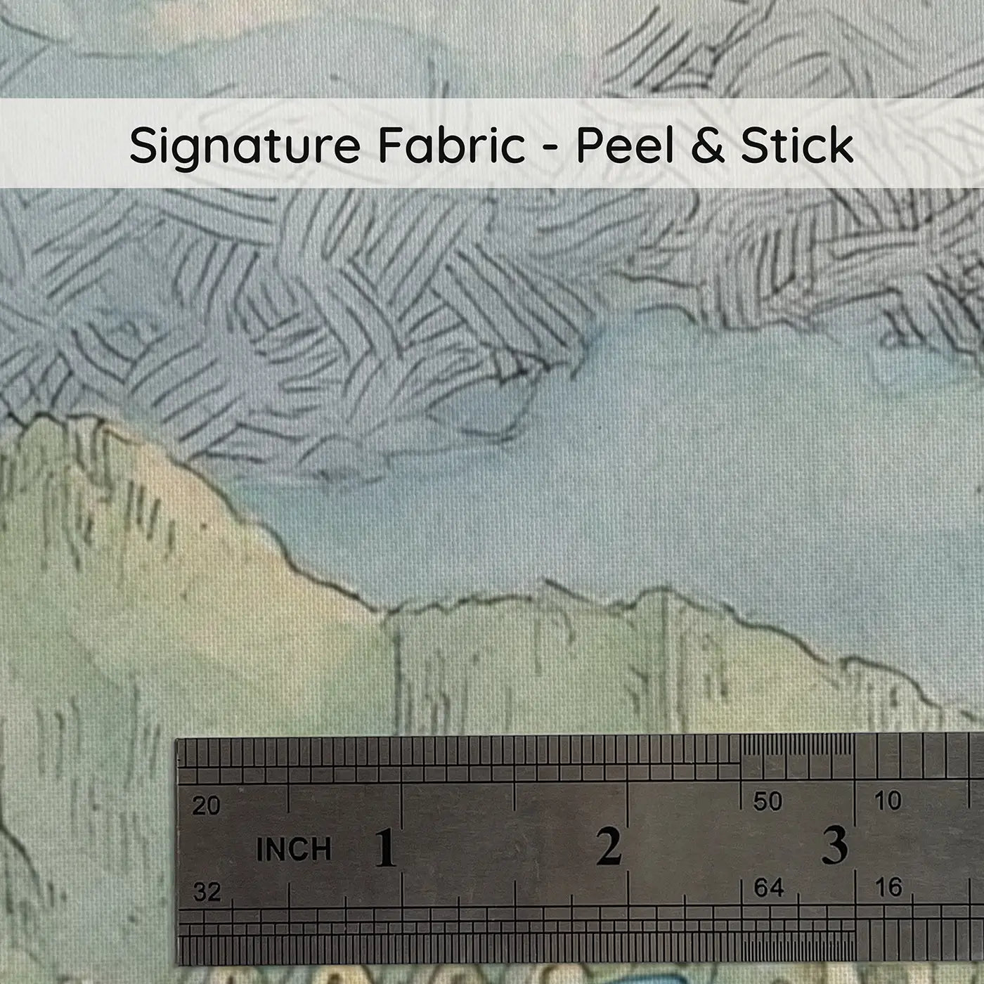 Fabric texture close-up of Machu Picchu Llama Trek Wainscoting Wallpaper by Whimsy Tots