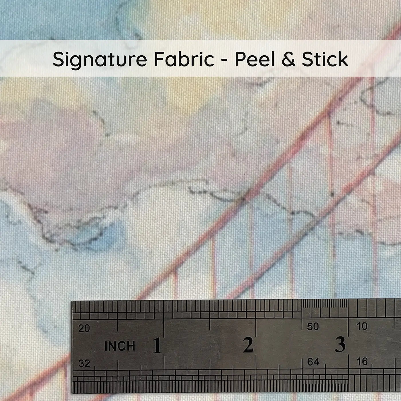 Fabric texture close-up of Golden Gate Bridge Fog Wainscoting Wallpaper by Whimsy Tots