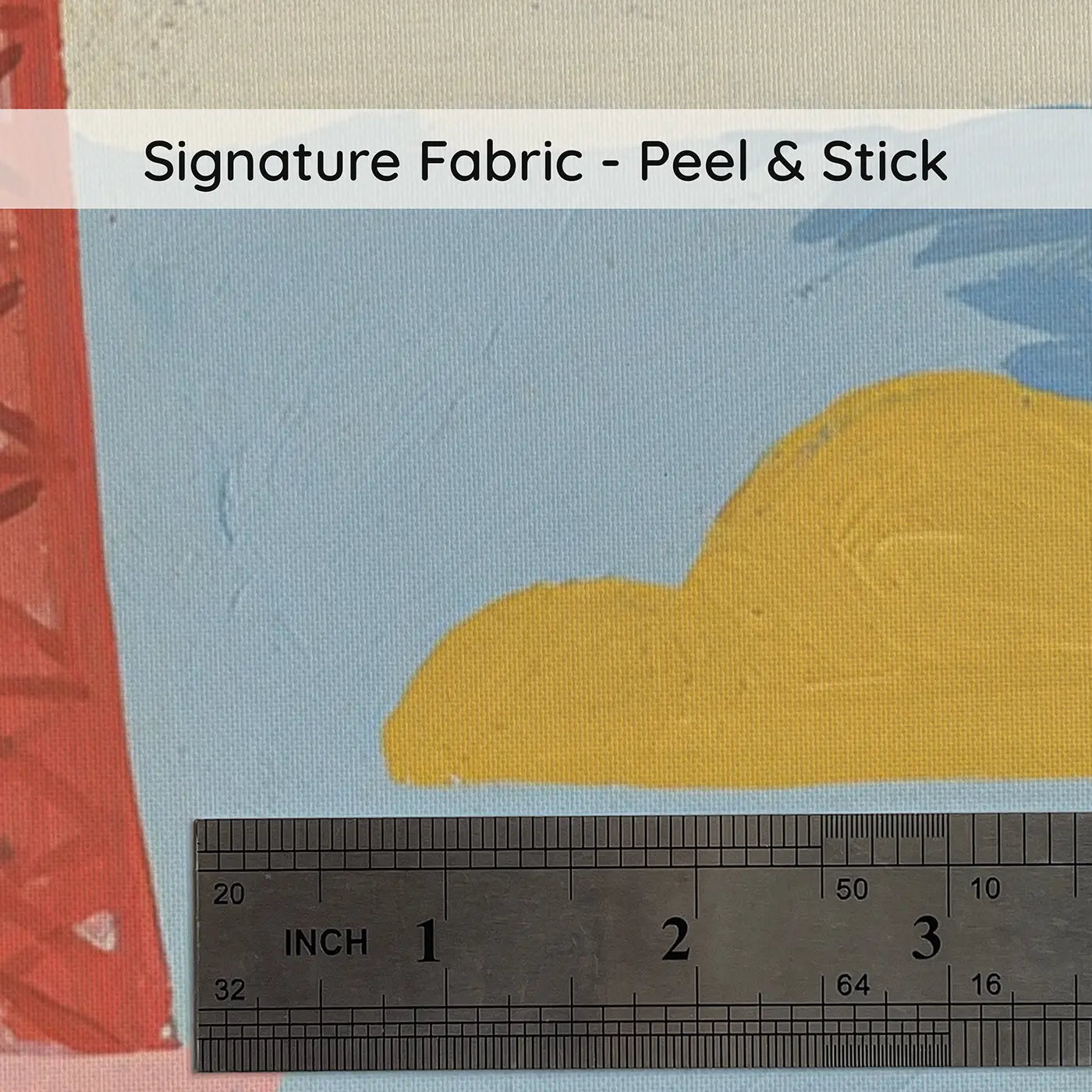 Fabric texture close-up of Scandi Landmarks Parade Wainscoting Wallpaper by Whimsy Tots