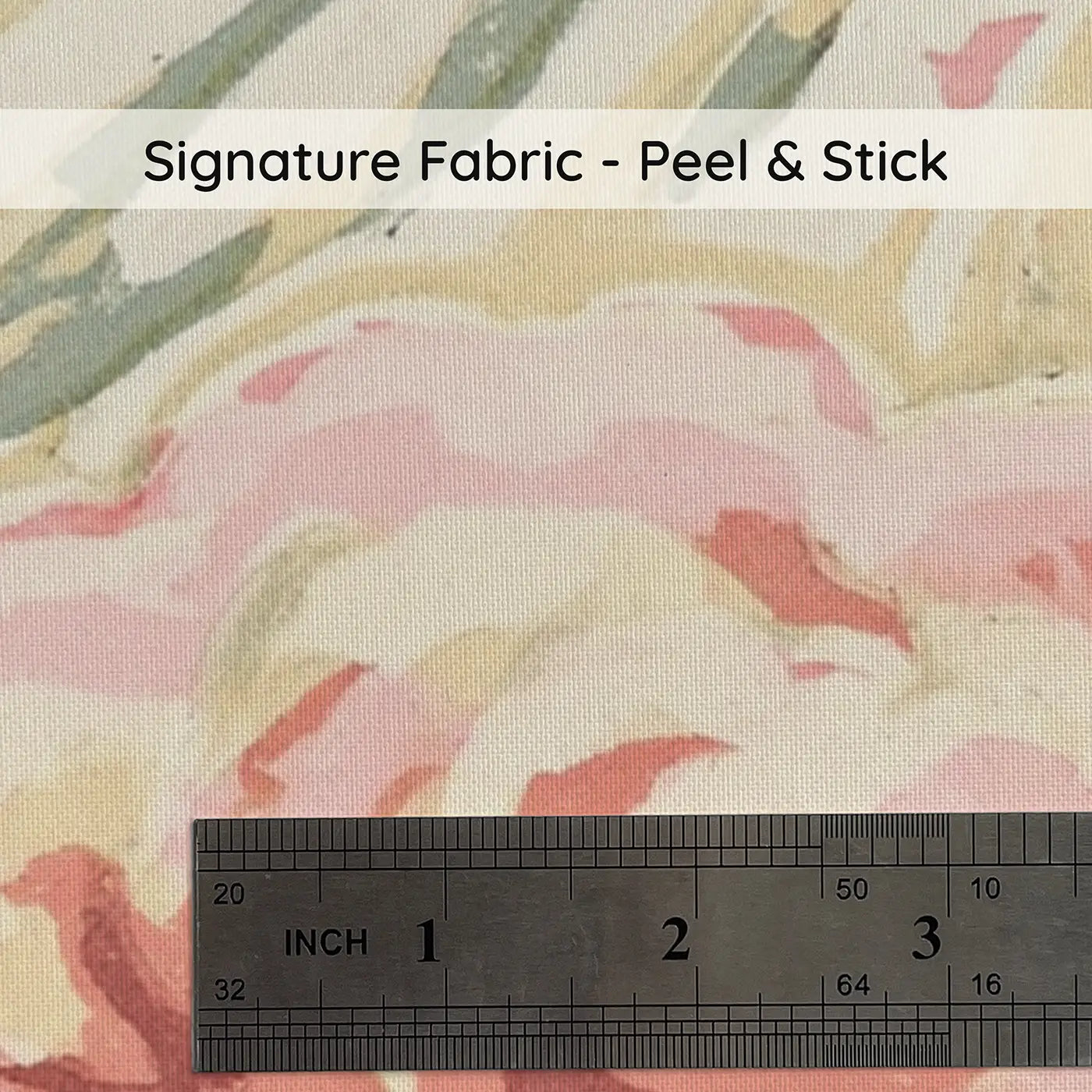 Fabric texture close-up of Linocut Mount Fuji Scene Wainscoting Wallpaper by Whimsy Tots