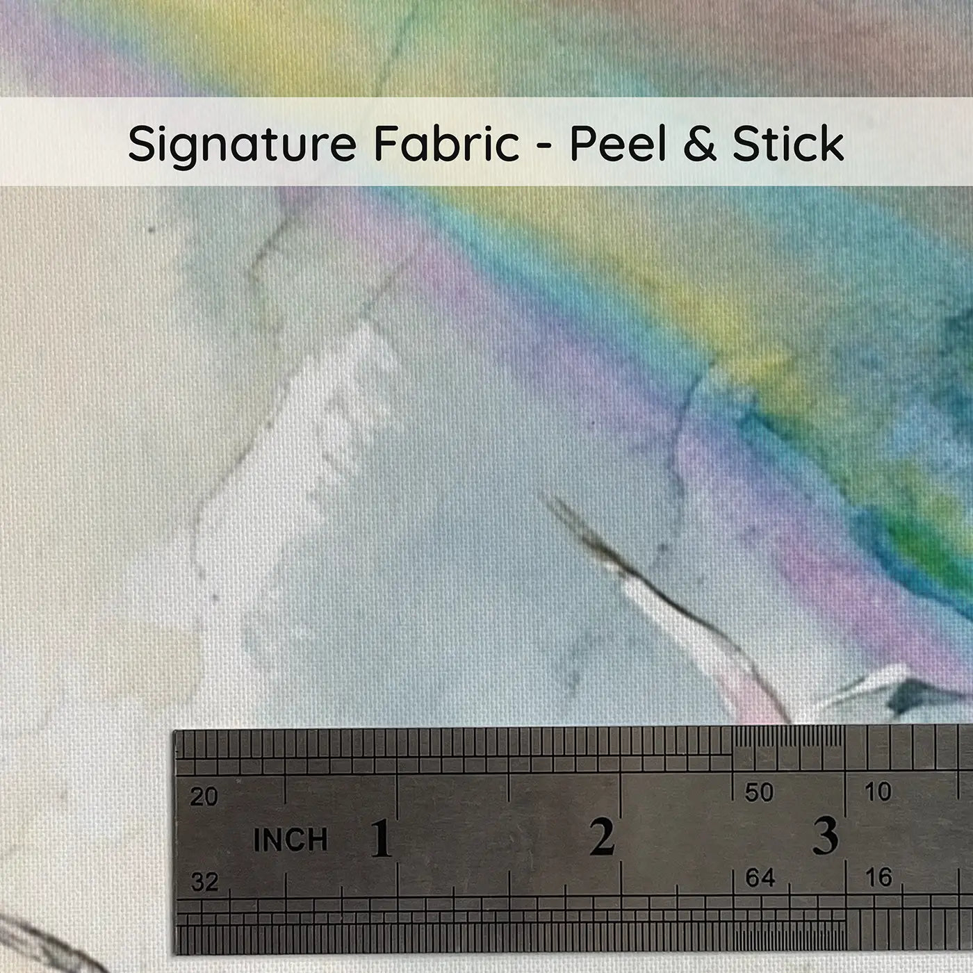Fabric texture close-up of Rainbow Arc Sea Horizon Wainscoting Wallpaper by Whimsy Tots