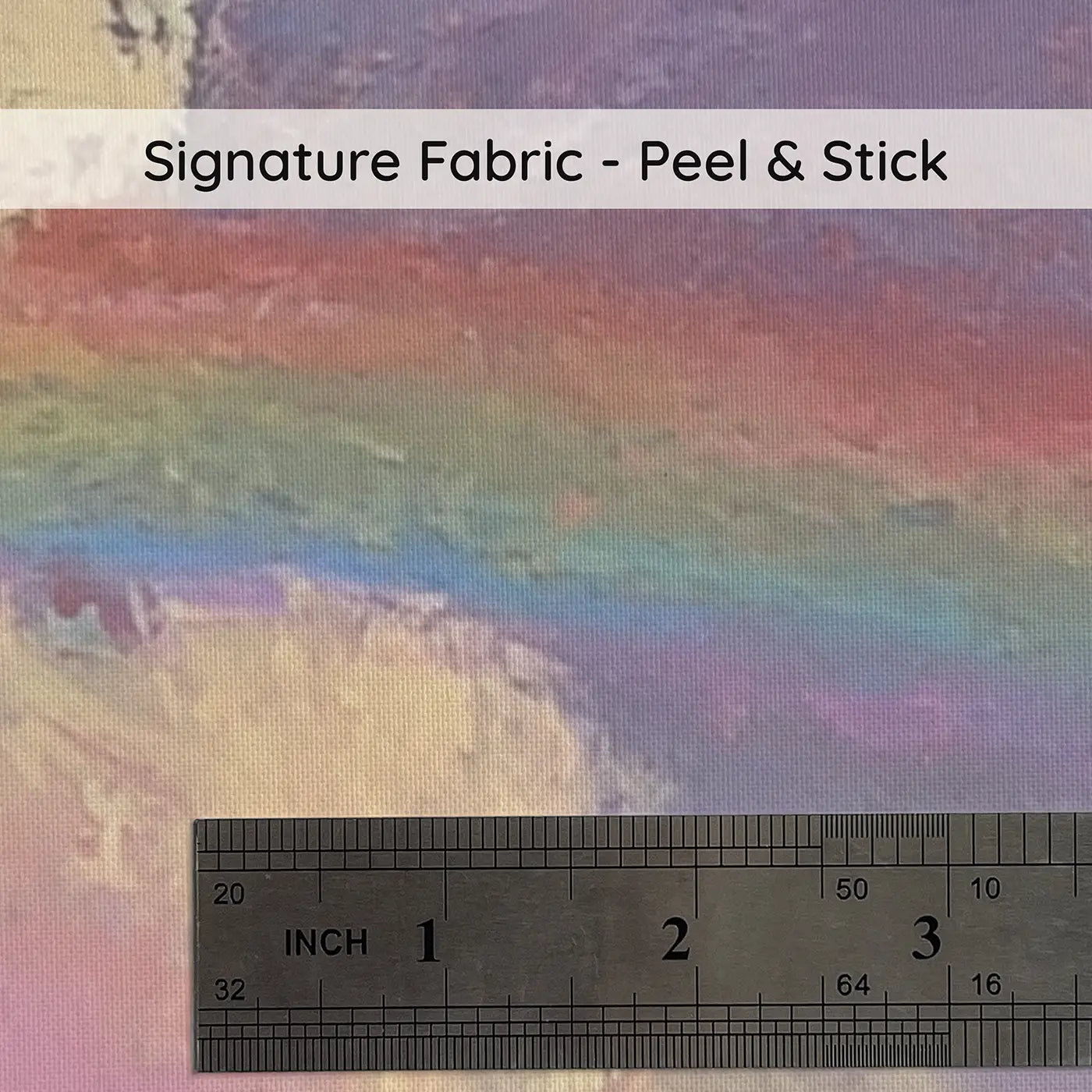 Fabric texture close-up of Chalk Rainbow Cloud Dreamy Wainscoting Wallpaper by Whimsy Tots
