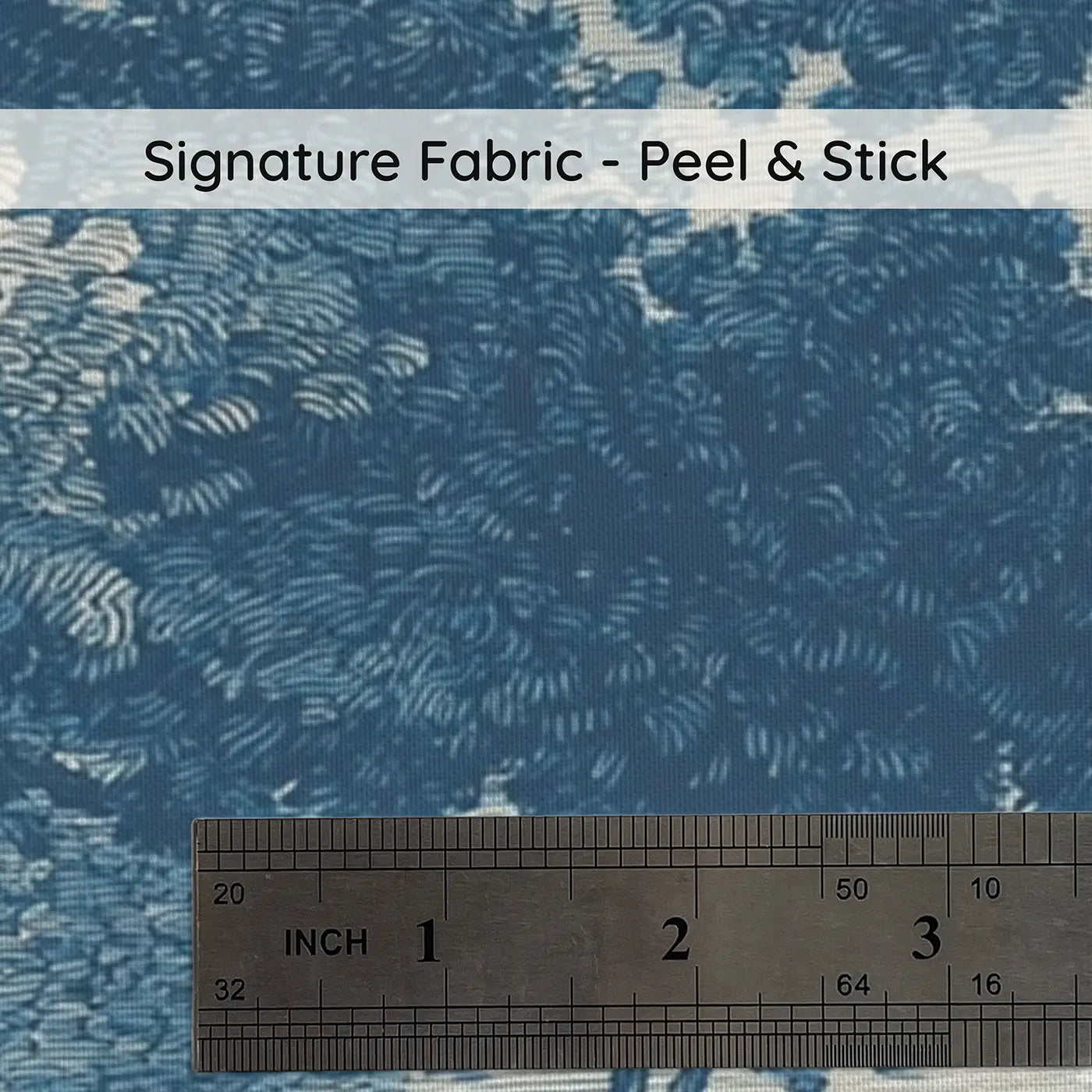 Fabric texture close-up of Swing Oak Tree Blue Toile Wainscoting Wallpaper by Whimsy Tots