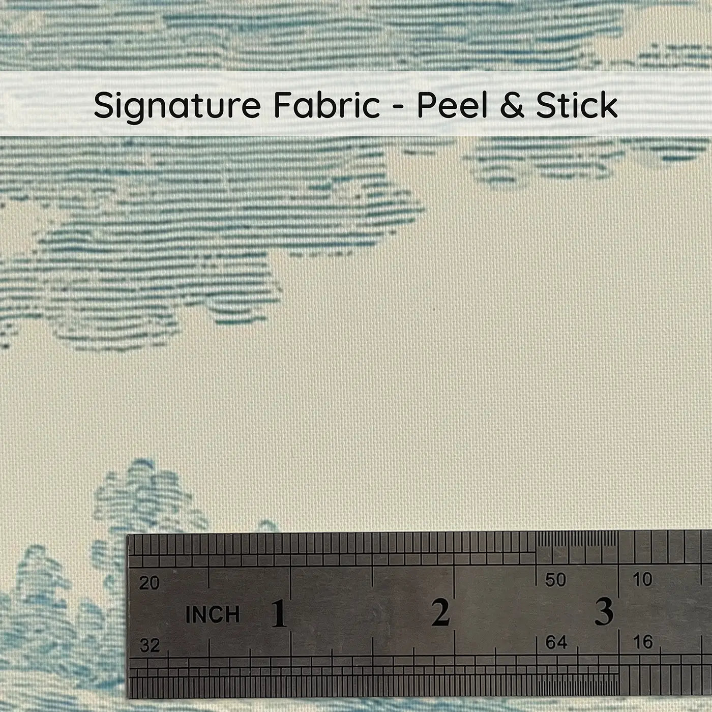 Fabric texture close-up of Boat Lake Fishing Blue Toile Wainscoting Wallpaper by Whimsy Tots