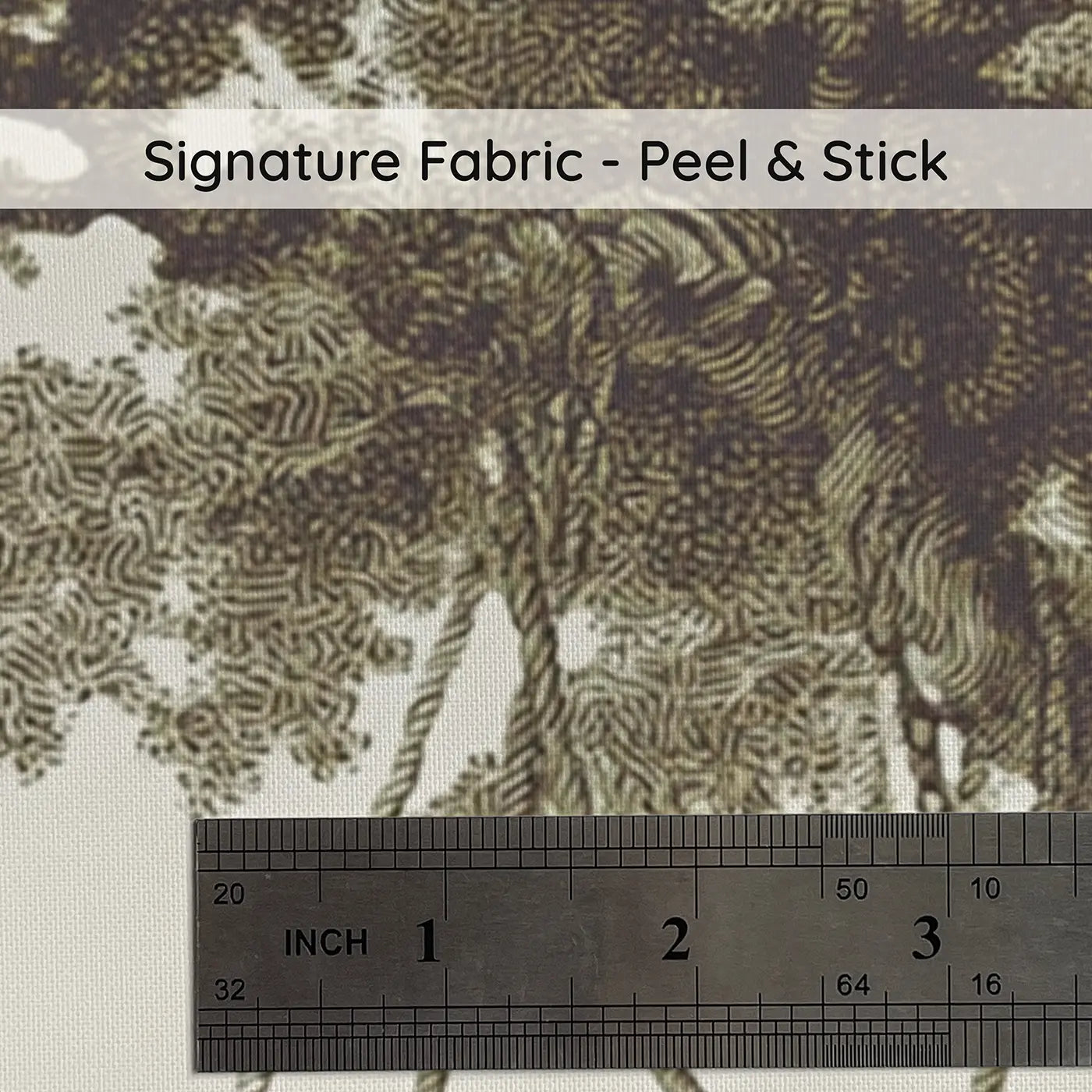 Fabric texture close-up of Tree Swing Quiet Sepia Toile Wainscoting Wallpaper by Whimsy Tots