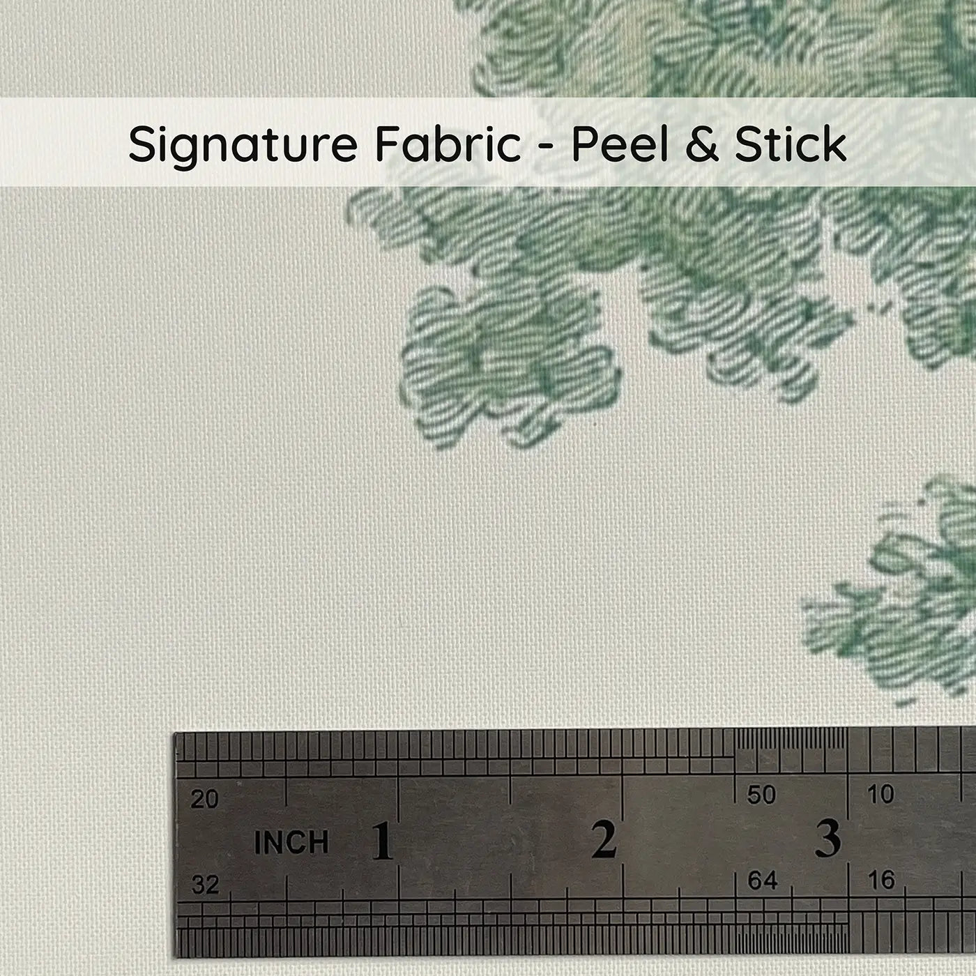 Fabric texture close-up of Garden Pavilion Tea Green Toile Wainscoting Wallpaper by Whimsy Tots
