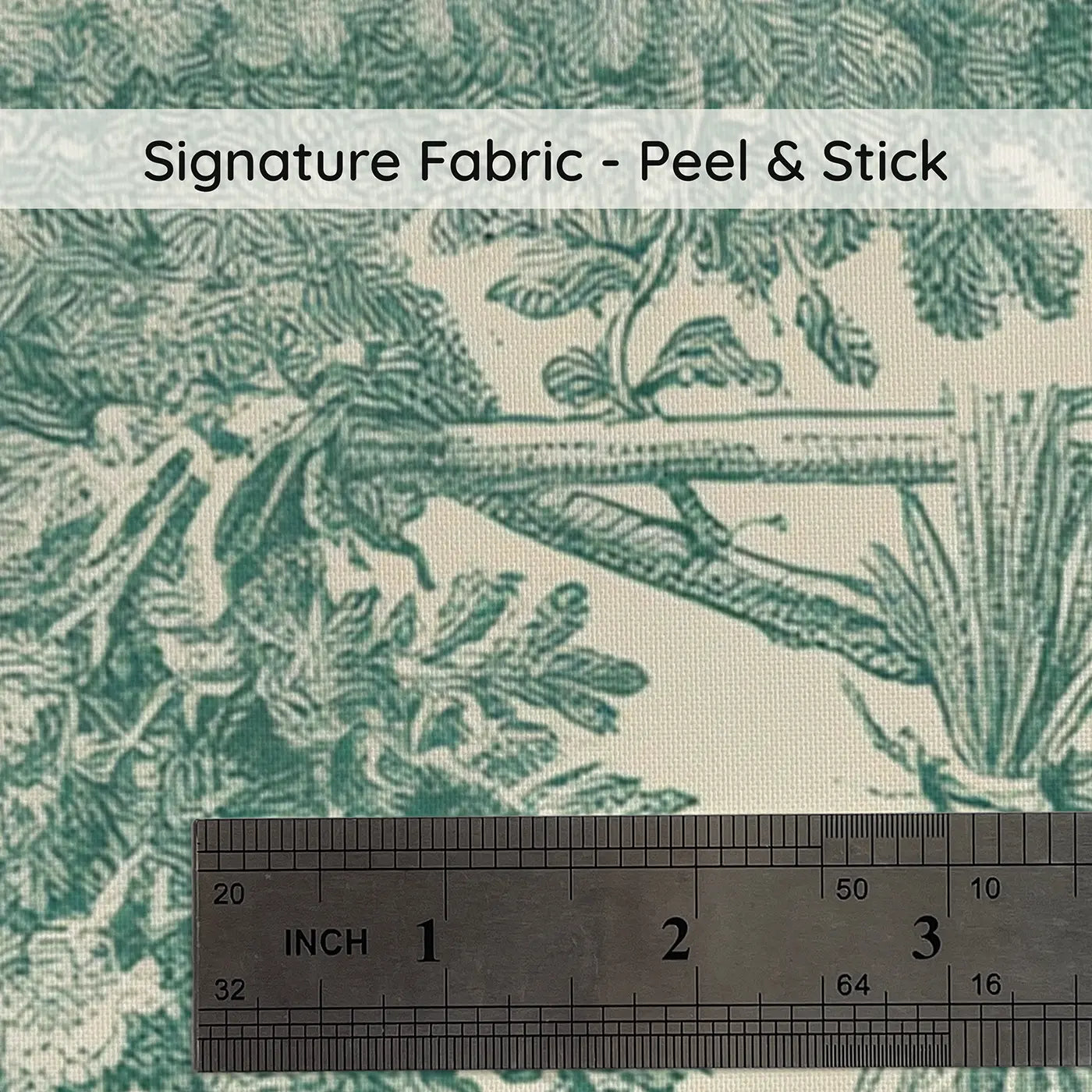 Fabric texture close-up of Herb Drying Rack Green Toile Wainscoting Wallpaper by Whimsy Tots