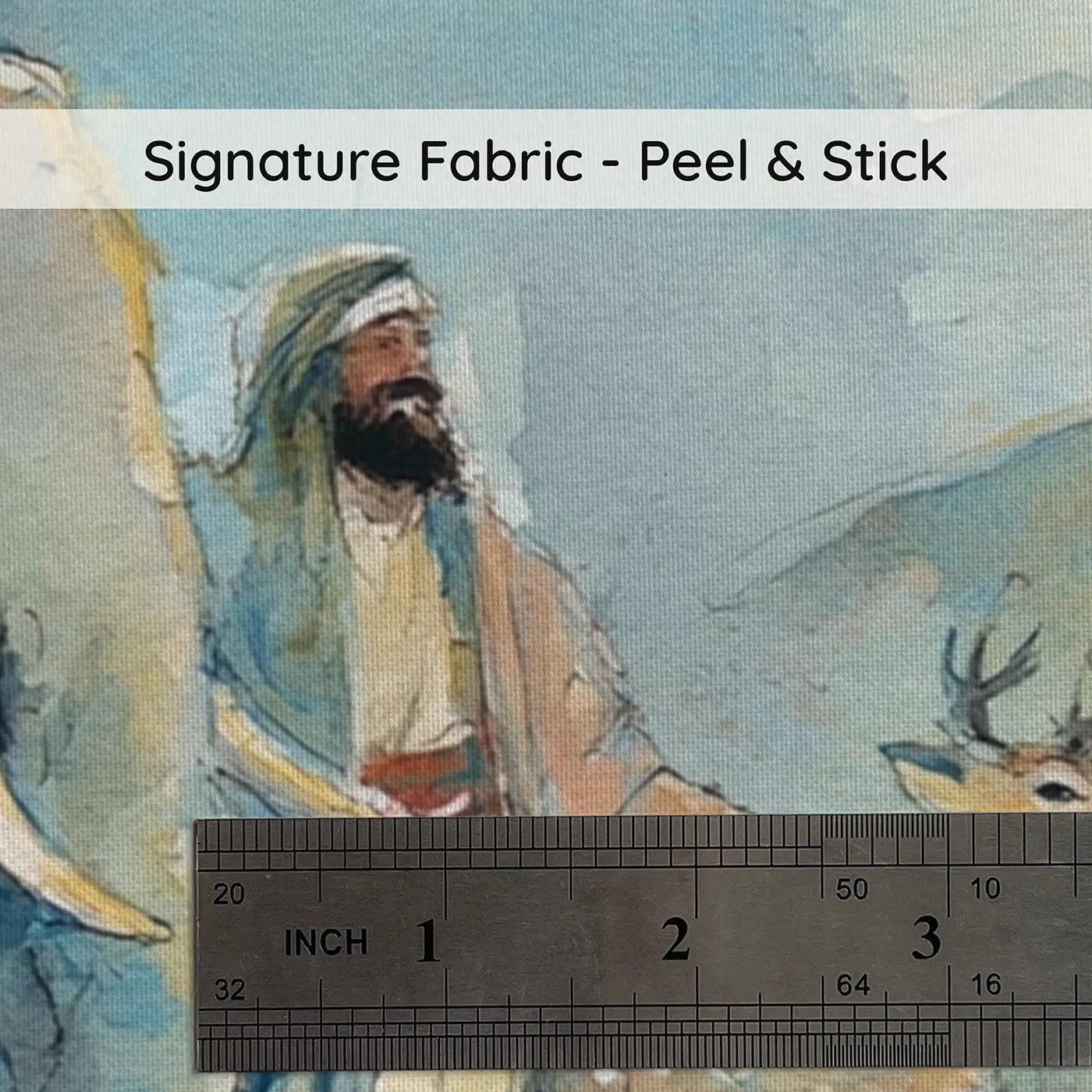 Fabric texture close-up of Noah Ark Animals Boarding Wainscoting Wallpaper by Whimsy Tots