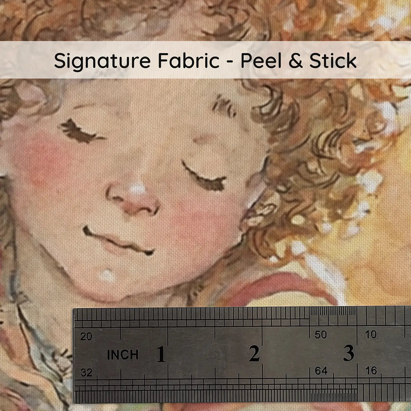 Fabric texture close-up of Daniel Gentle Lion Morning Wainscoting Wallpaper by Whimsy Tots