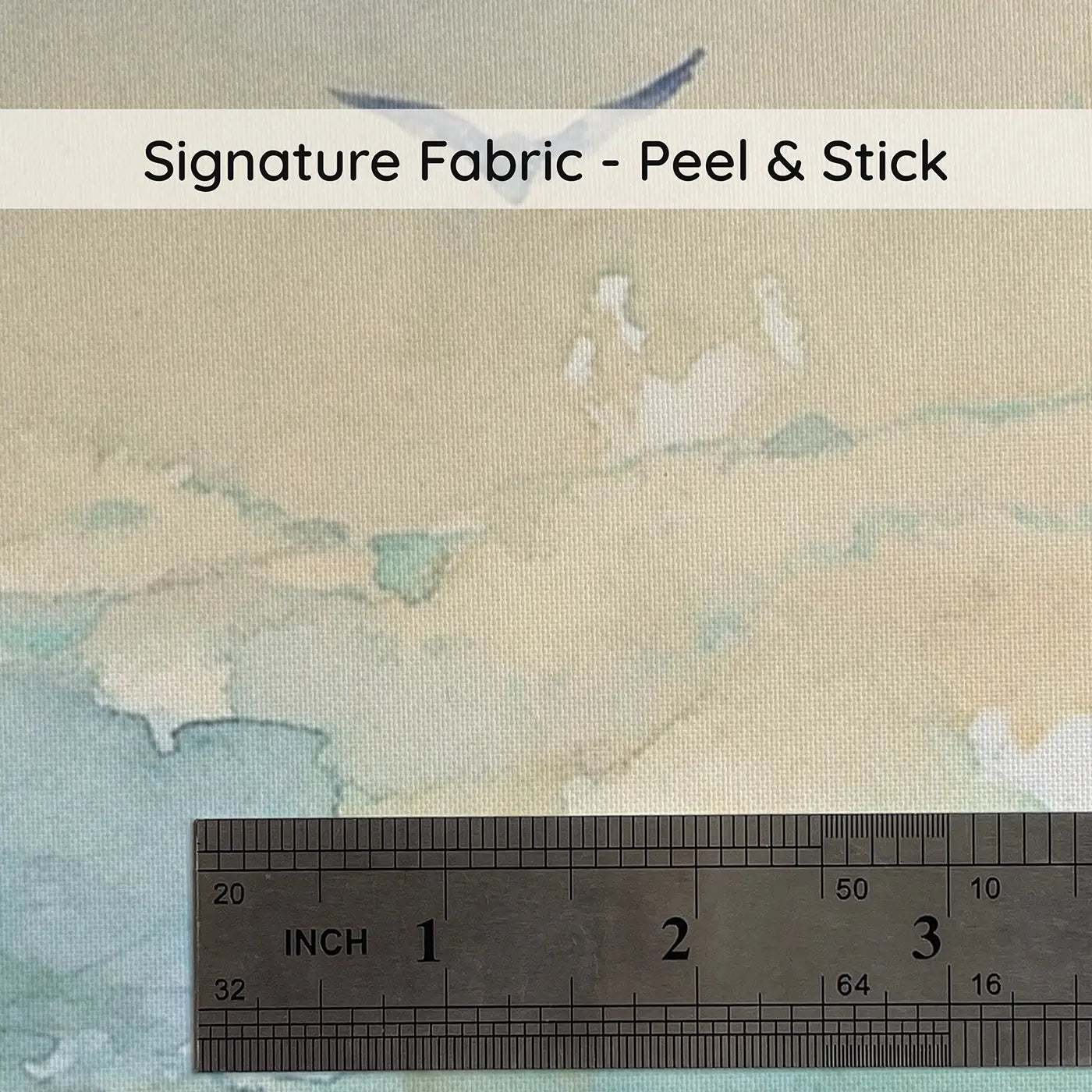 Fabric texture close-up of Jonah Friendly Whale Ocean Wainscoting Wallpaper by Whimsy Tots