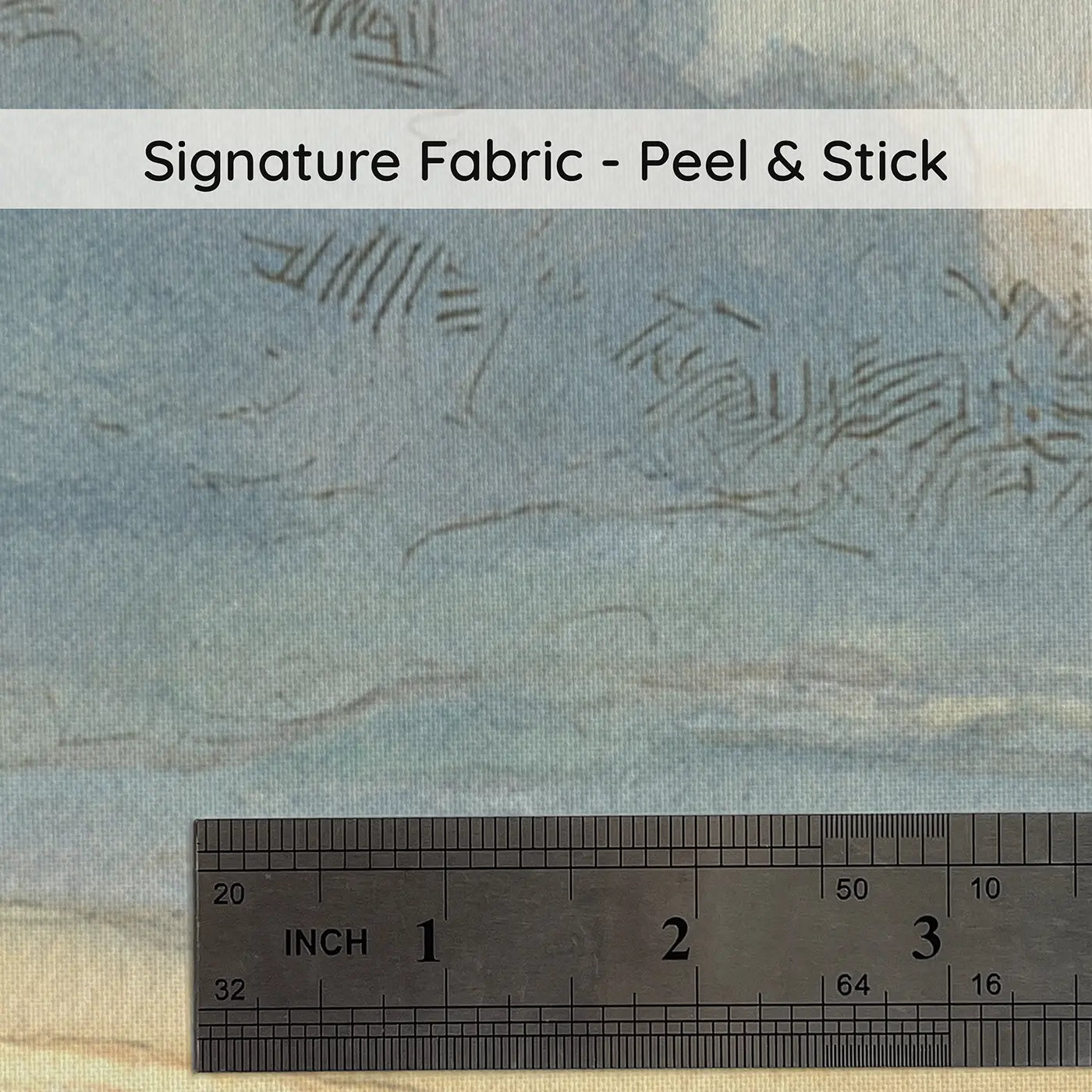 Fabric texture close-up of Jonah Whale Rescue Shore Wainscoting Wallpaper by Whimsy Tots