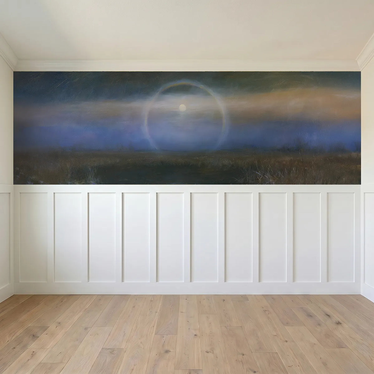 Full panel view of Ring Around The Moon Wainscoting Wallpaper by Whimsy Tots
