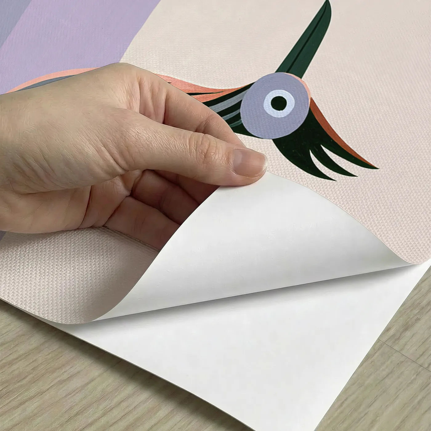 Peel-and-stick detail of Roadrunner On The Post Wainscoting Wallpaper by Whimsy Tots