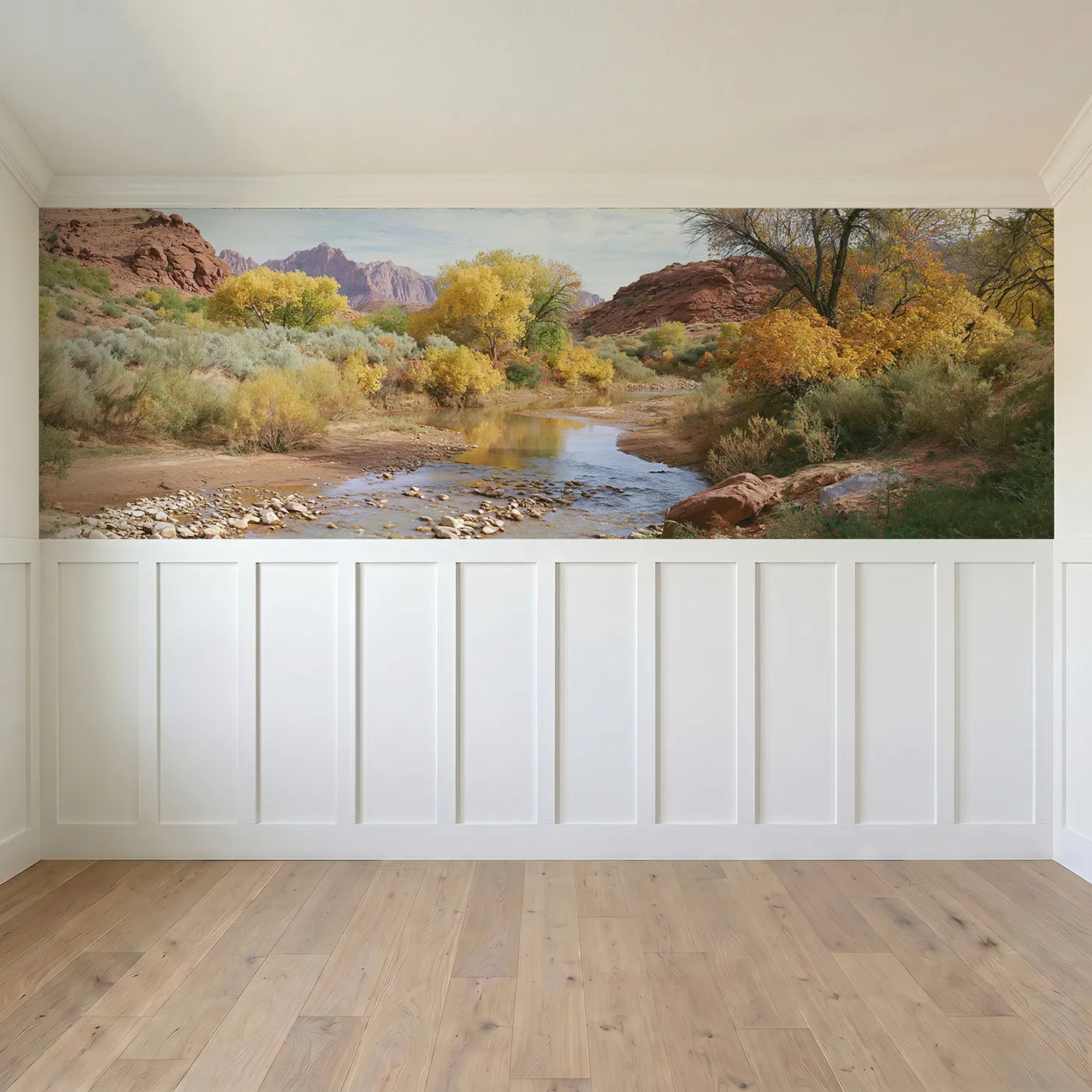 Full panel view of Pools In The Dry Wash Wainscoting Wallpaper by Whimsy Tots