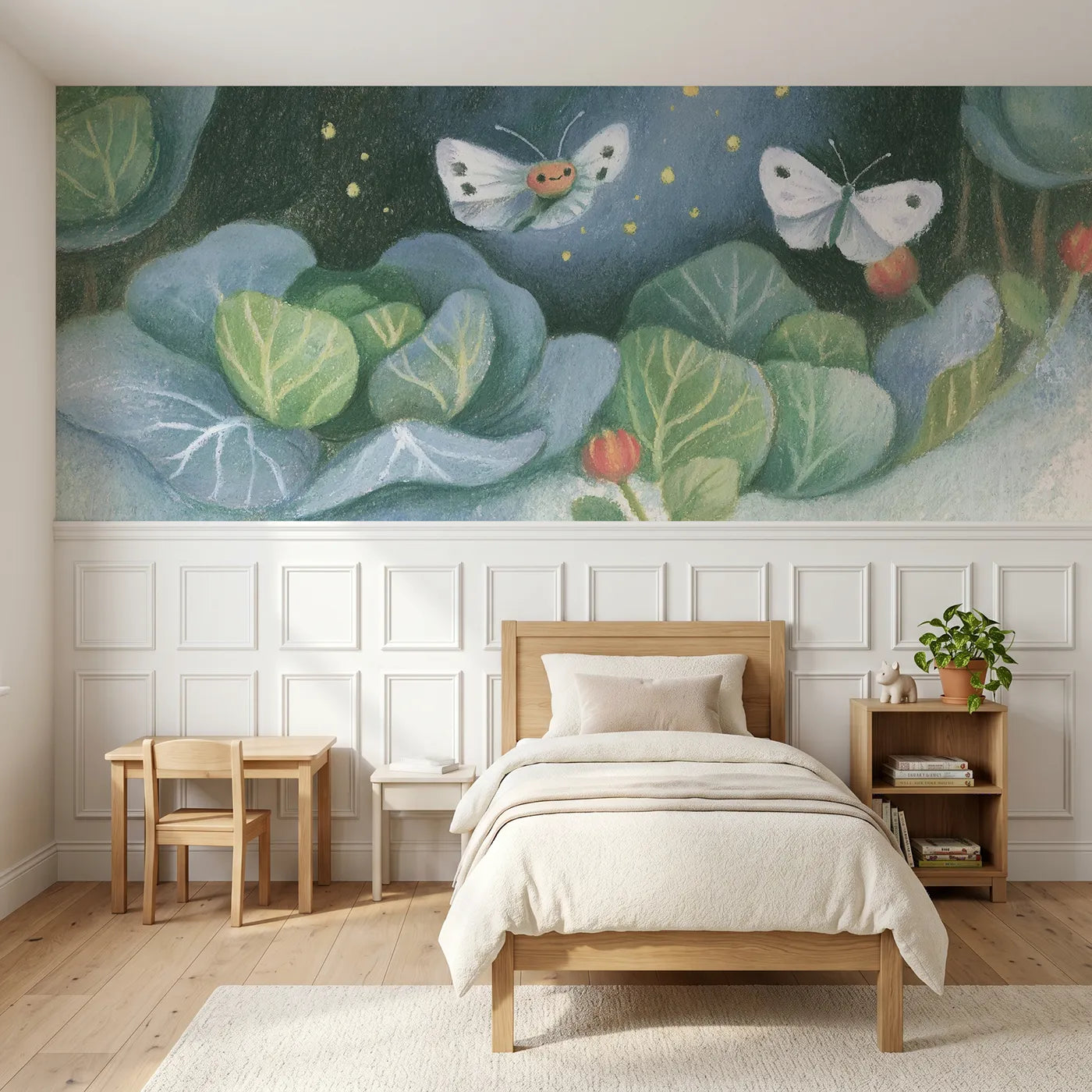 Colored pencil wainscoting wallpaper of the spiral up together by Whimsy Tots