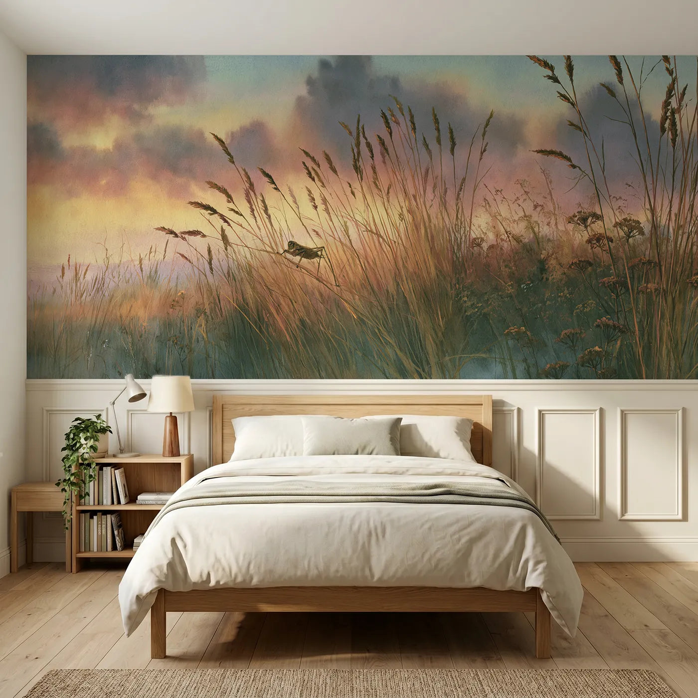 Storybook wainscoting wallpaper of the unseen singer by Whimsy Tots