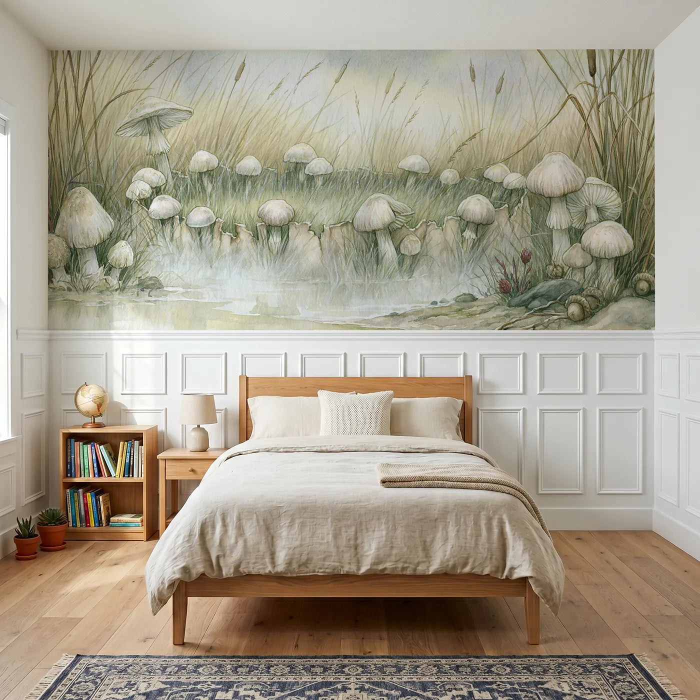 Storybook wainscoting wallpaper of a ring grown not planted by Whimsy Tots