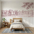 Toile wainscoting wallpaper of the hopscotch squares in pink by Whimsy Tots