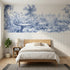 Toile wainscoting wallpaper of at the birdbath by Whimsy Tots