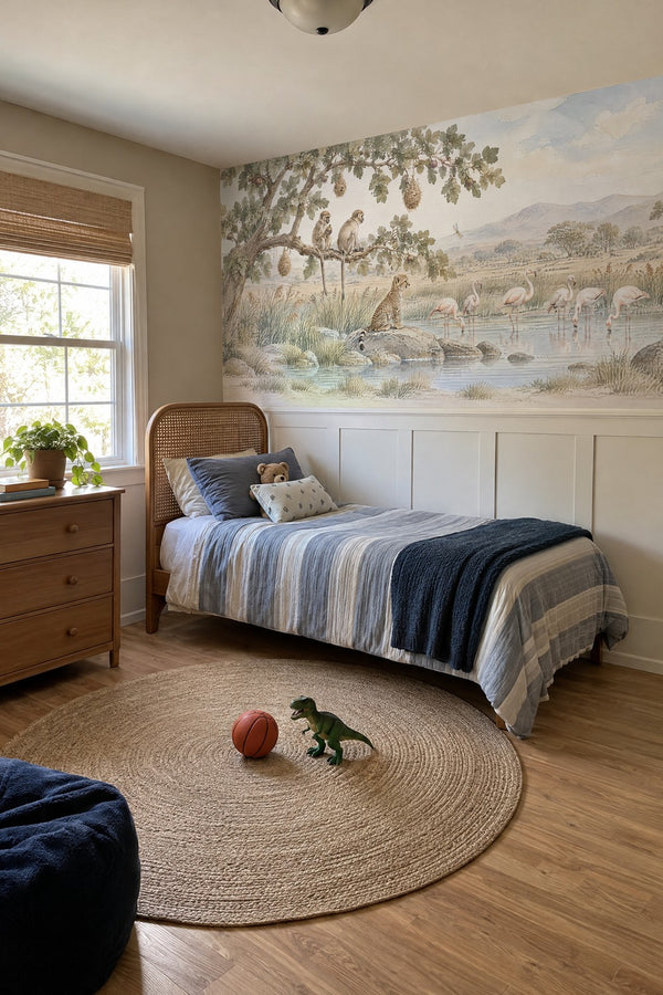 Mural styled in room