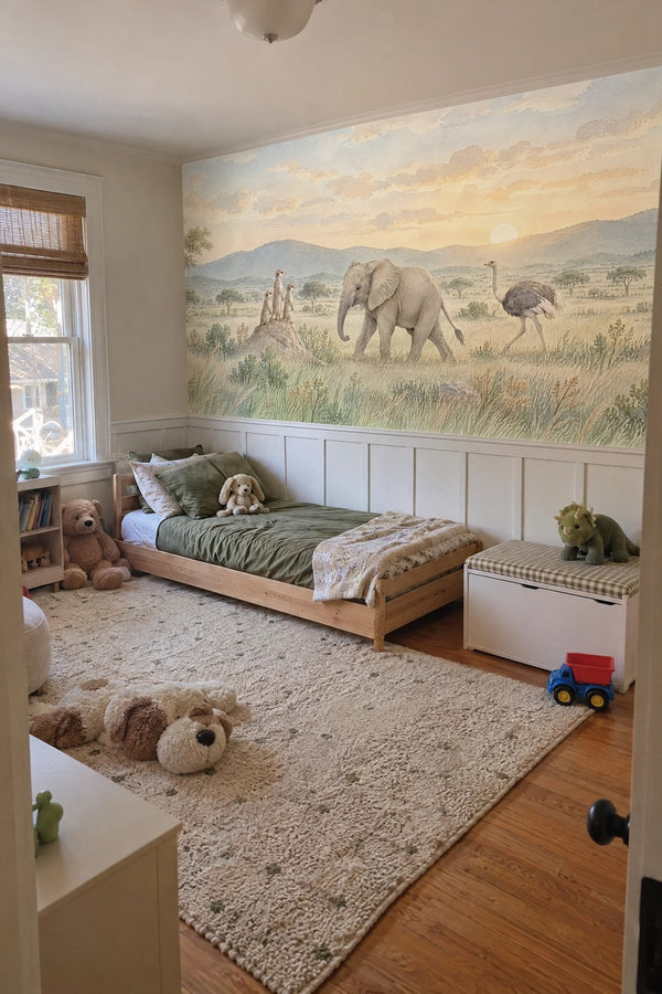 Mural styled in room