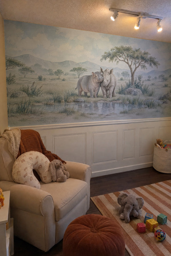 Mural styled in room