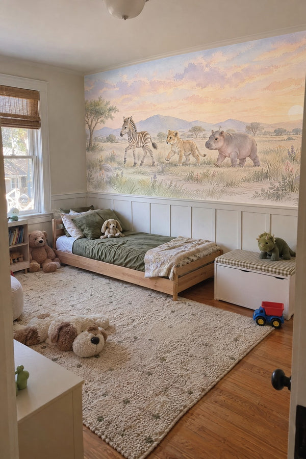 Mural styled in room