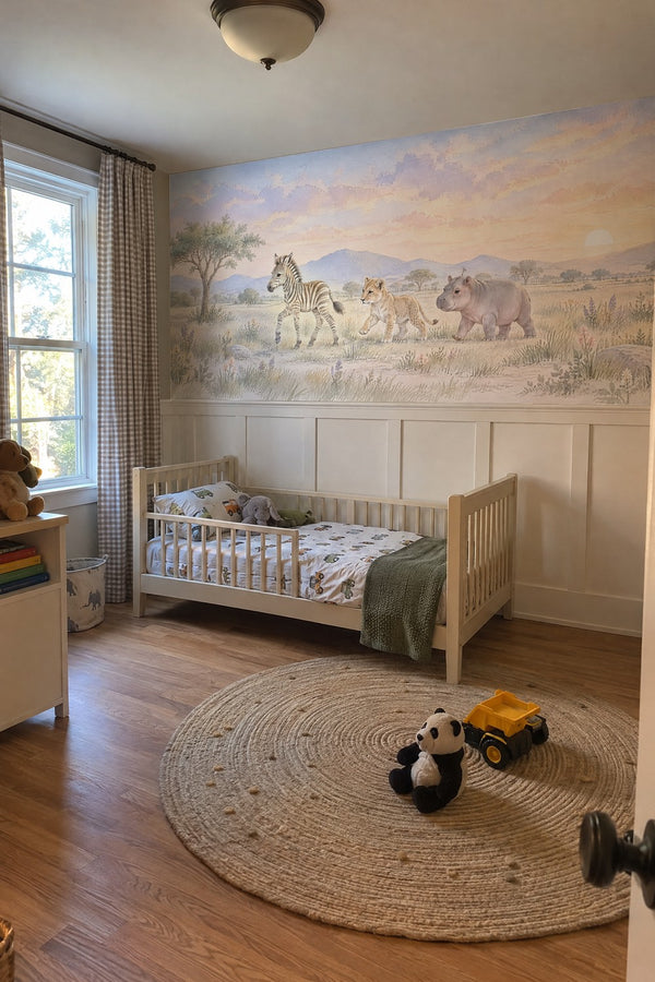 Mural styled in room