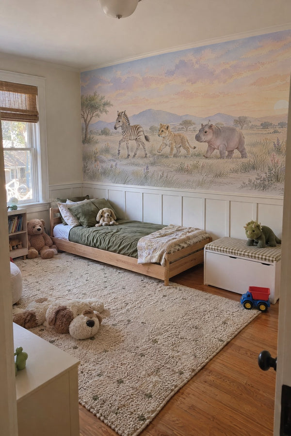 Mural styled in room