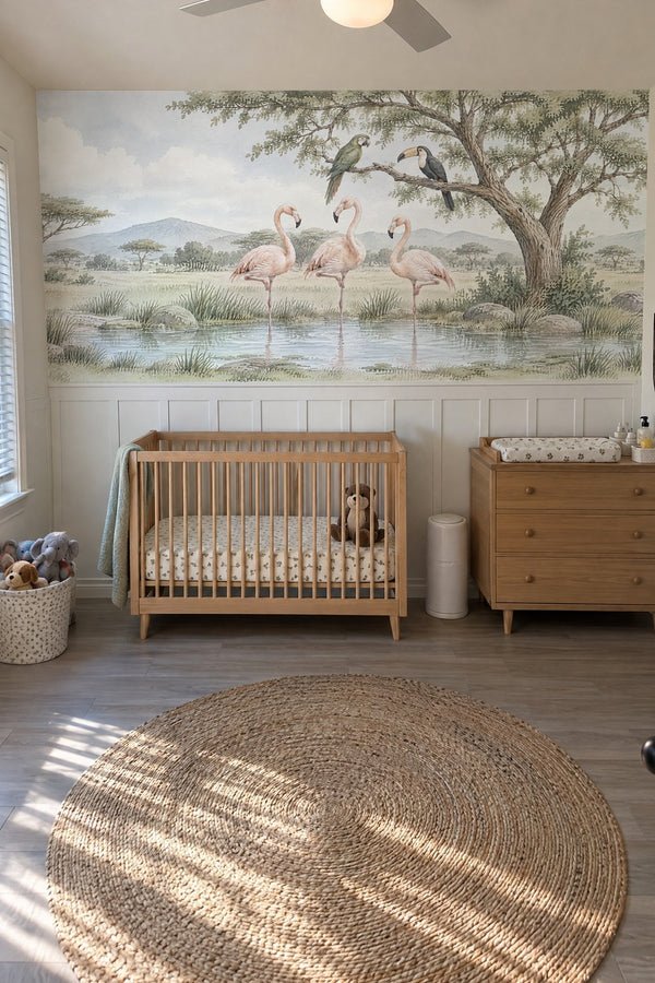 Mural styled in room