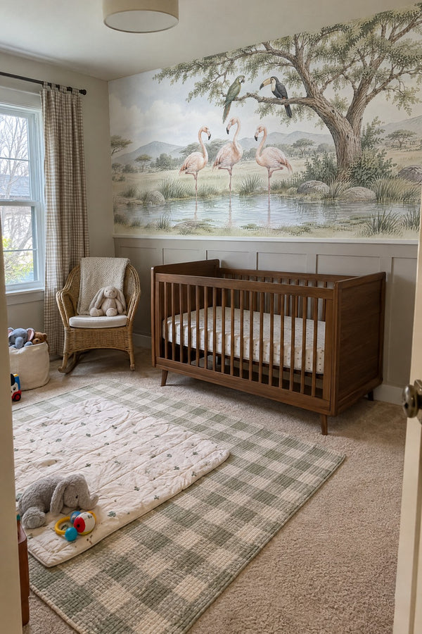 Mural styled in room