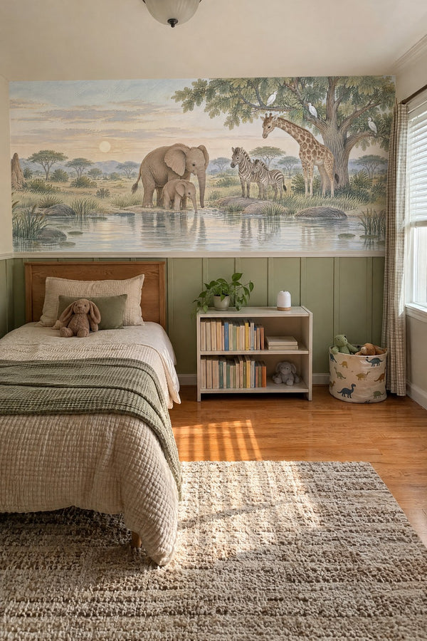 Mural styled in room
