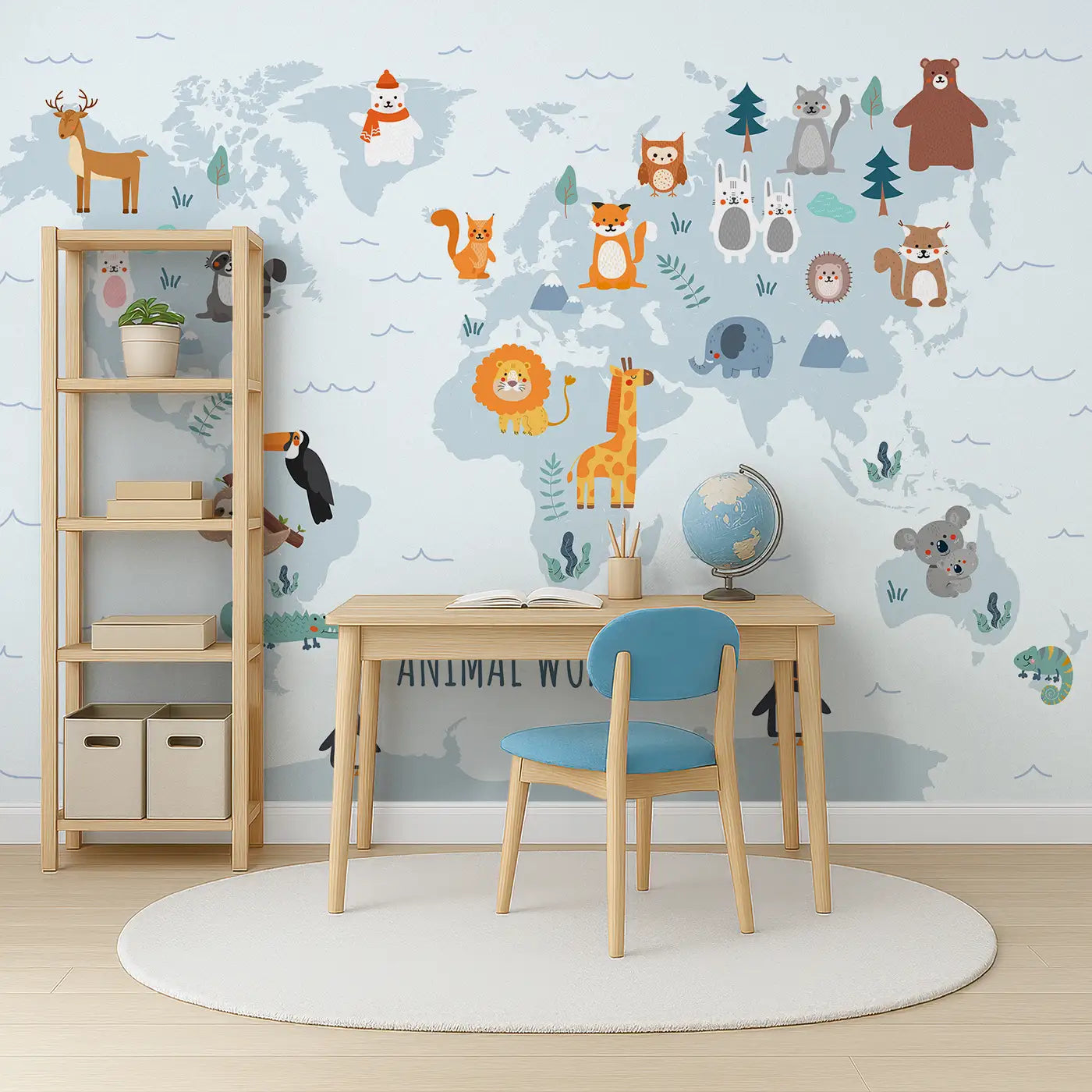 Wildlife Explorer Map Wall Mural