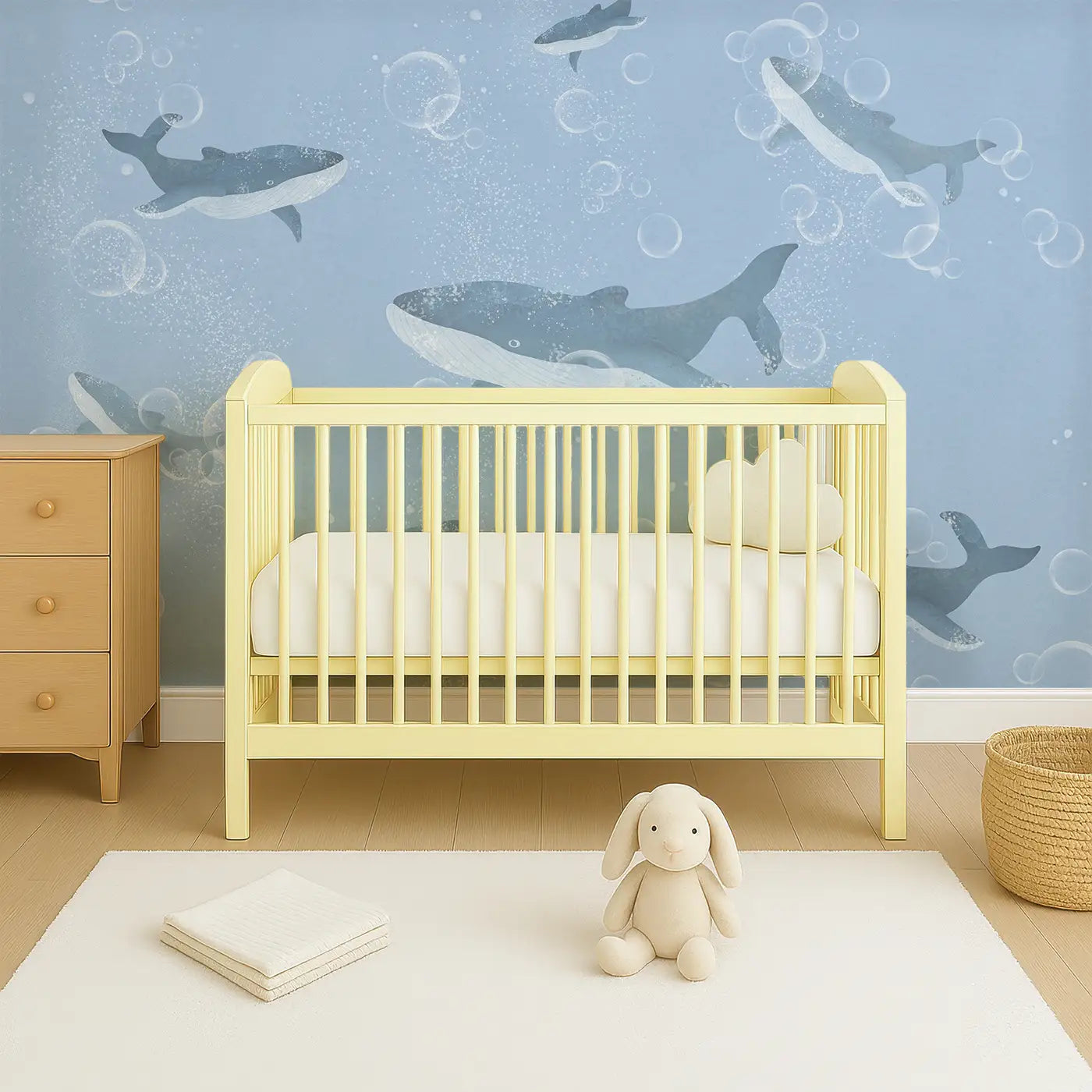 Bubble Whale Wonderland Wall Mural