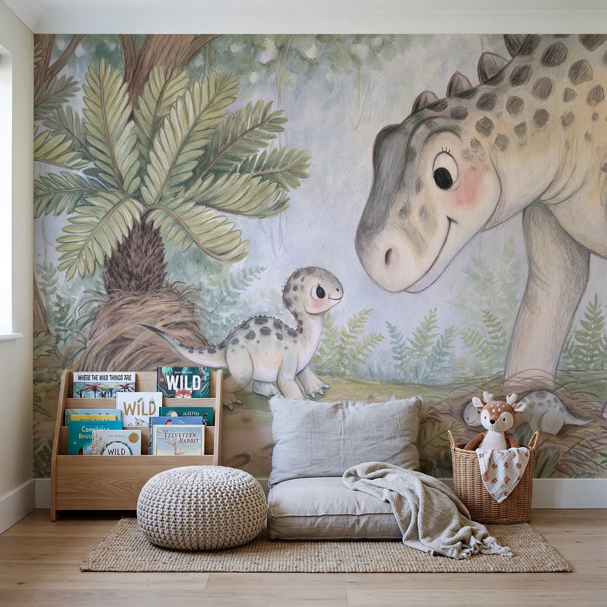 The First Wobble Wallpaper Mural in playroom setting by Whimsy Tots