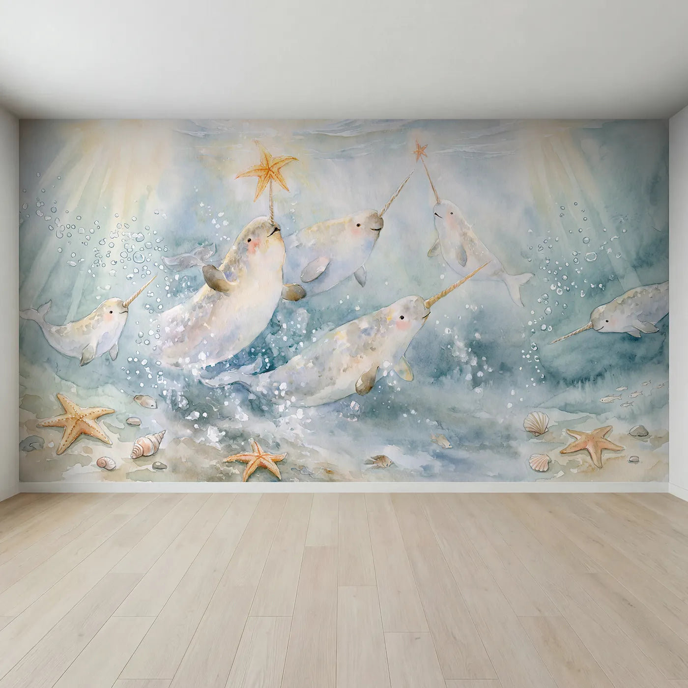 Full view of The Tusk Relay Wallpaper Mural by Whimsy Tots