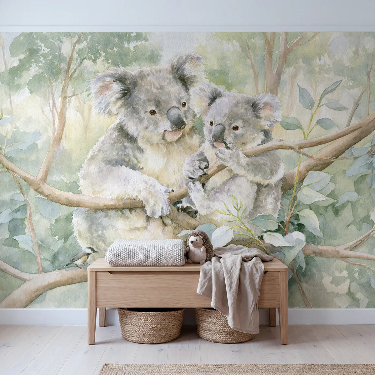 Holding On Tight Wallpaper Mural in playroom setting by Whimsy Tots
