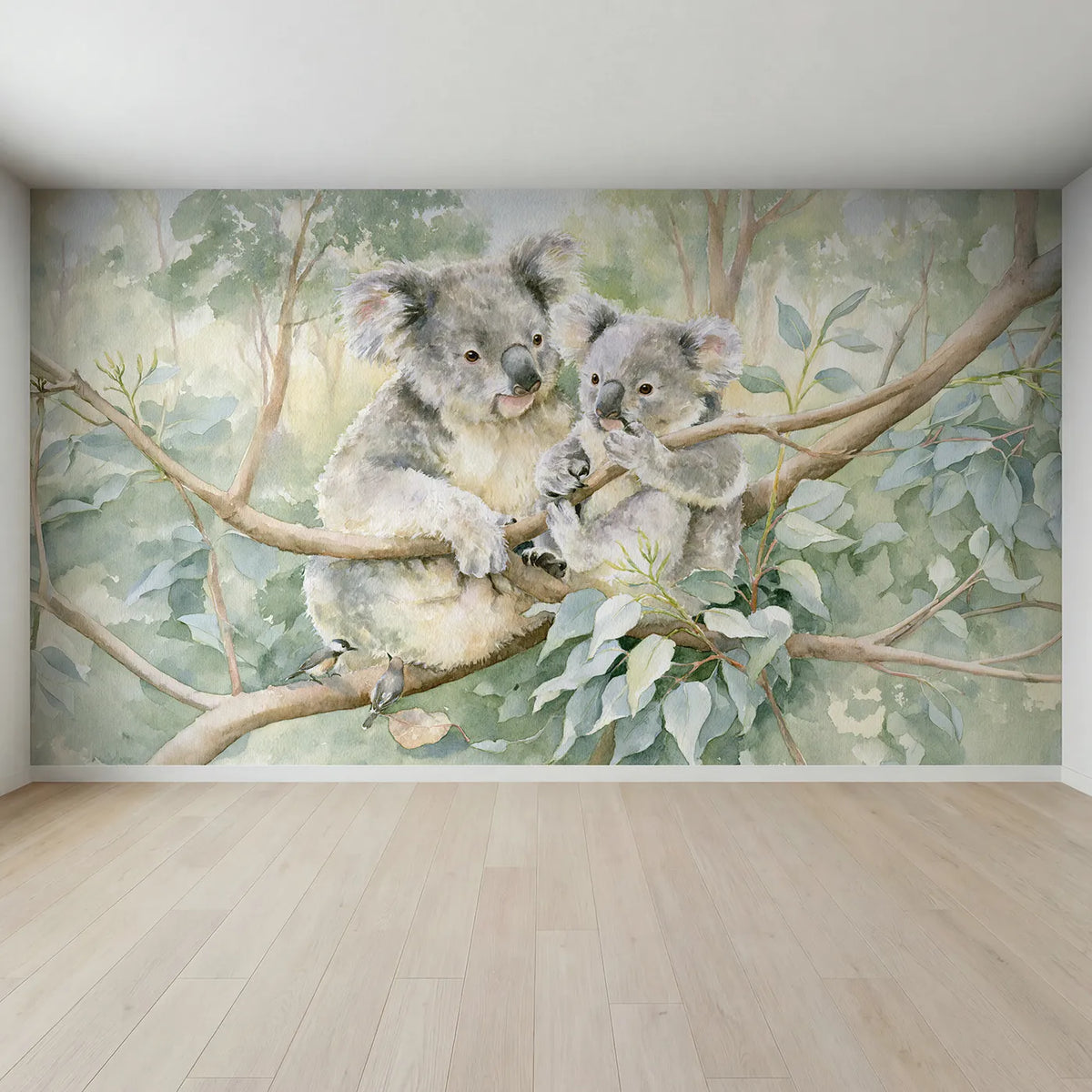 Full view of Holding On Tight Wallpaper Mural by Whimsy Tots