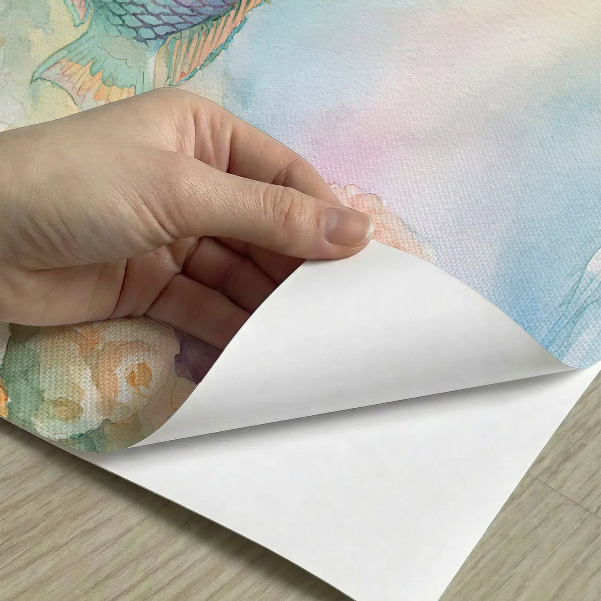Peel-and-stick detail of Parrotfish Reef Browse Wallpaper Mural by Whimsy Tots