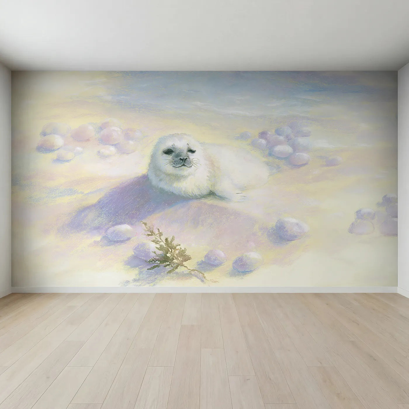 Full view of Baby Seal Pup Wallpaper Mural by Whimsy Tots