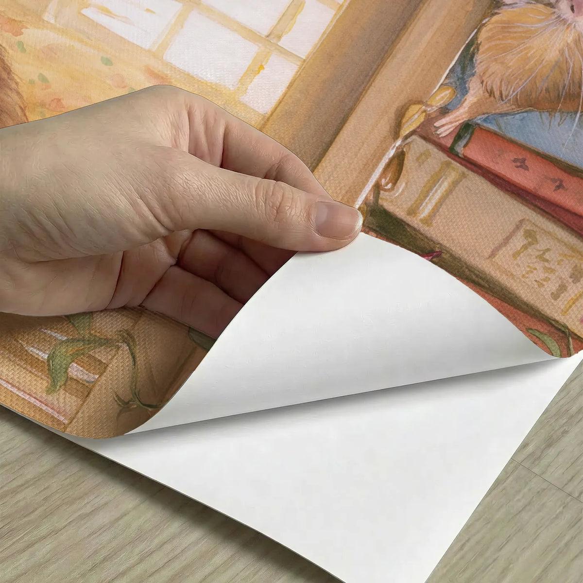 Peel-and-stick detail of The Hamster's Great Escape Wallpaper Mural by Whimsy Tots