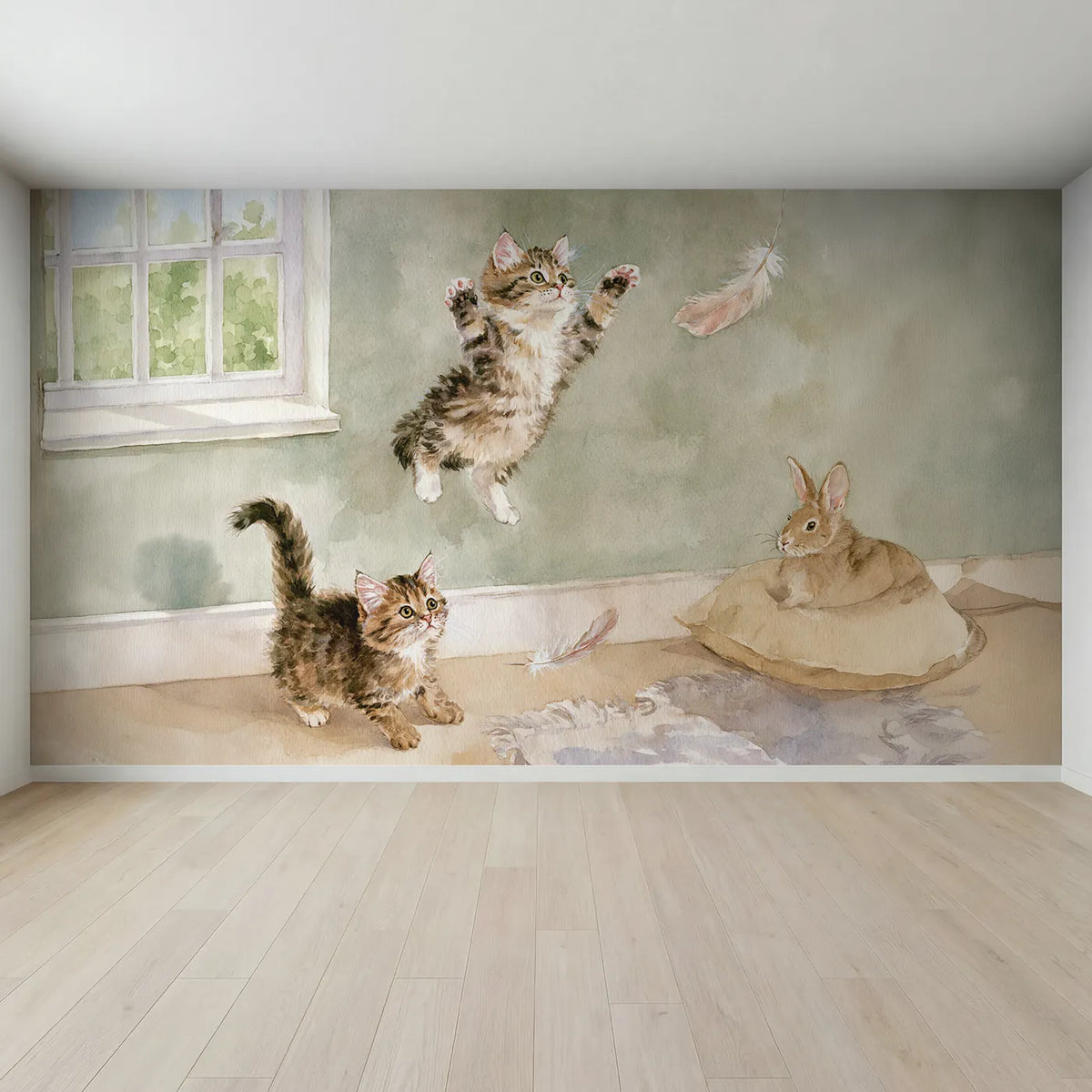 Full view of The Feather Wand Game Wallpaper Mural by Whimsy Tots